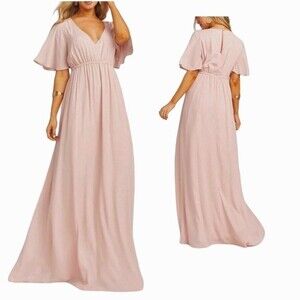 Show Me Your Mumu  Emily Empire Maxi Dress Soft Beige Chiffon Size XXL